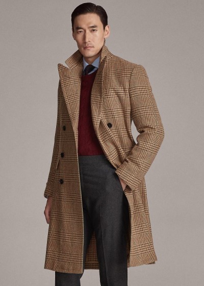 Abrigos Ralph Lauren Hombre Marrom / Naranjas / Verdes - Wool-Blend-Tweed - KJSIO8201